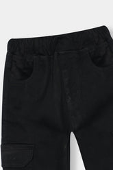 Girls Black Wide Leg Six Pocket Trouser